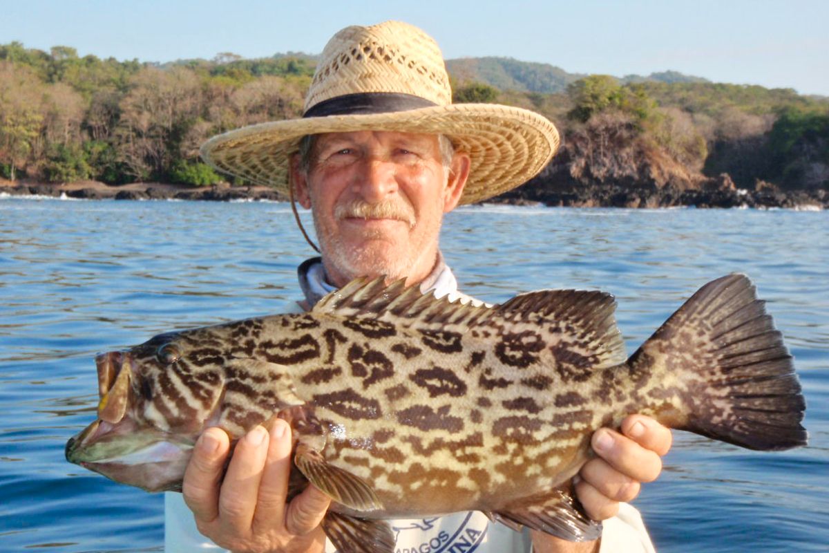 captain warren sellers with a big grouper in panama