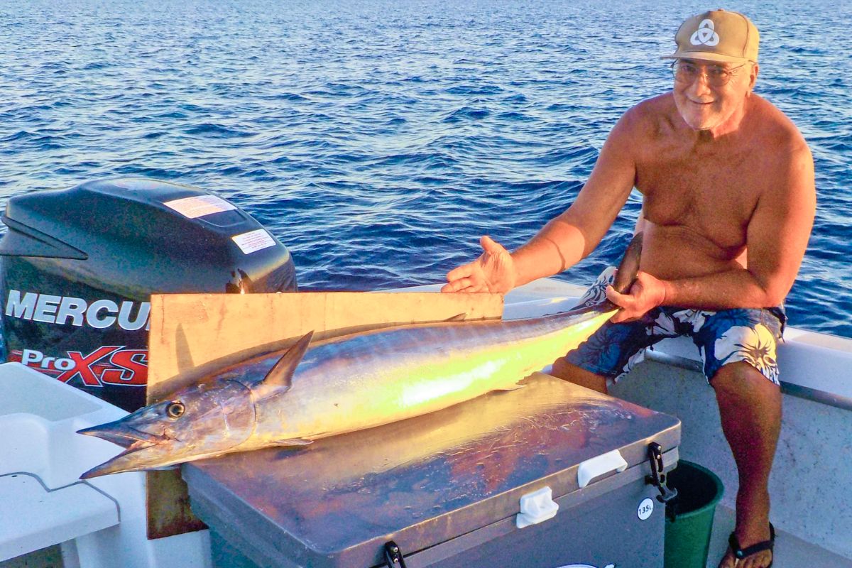 catching a wahoo in tahiti french polynesia